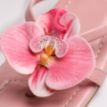 Sandales Plates Fleur Orchidée Rose Élégance Été Femme