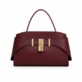 Sac à Main Luxe Bordeaux avec Fermoir Doré Élégant Femme
