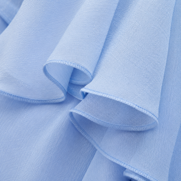 Robe Courte Bleu Ciel à Volants Femme