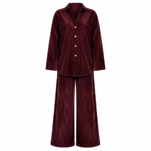 Ensemble Velours Côtelé Bordeaux Premium Femme
