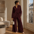 Ensemble Velours Côtelé Bordeaux Premium Femme
