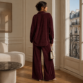 Ensemble Velours Côtelé Bordeaux Premium Femme