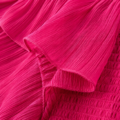 Robe Longue Plissée Fuchsia Élégance