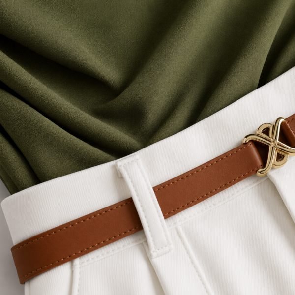 Ensemble Femme Bleu Olive Asymétrique Premium