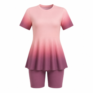 Ensemble de Plage Dégradé Rose Premium Femme
