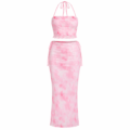 Ensemble Jupe Longue Rose Tie-Dye Premium Femme
