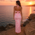 Ensemble Jupe Longue Rose Tie-Dye Premium Femme