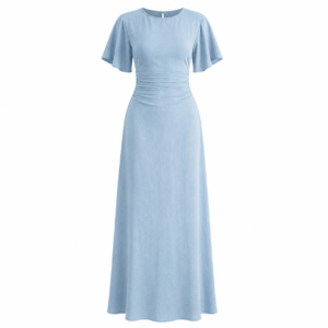 Robe Longue Bleu Ciel Élégance Femme