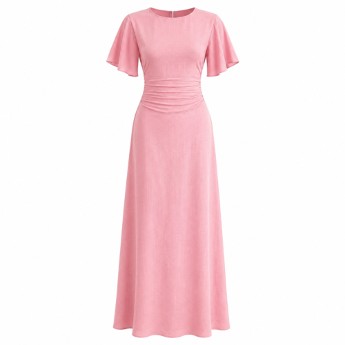 Robe Longue Rose Élégance Femme