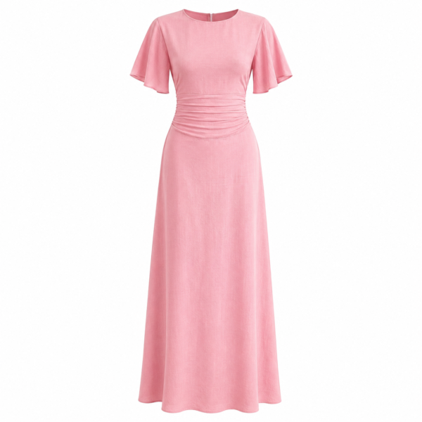 Robe Longue Rose Élégance Femme