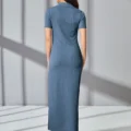 Robe en Maille Côtelée Unie pour Femme