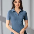 Robe en Maille Côtelée Unie pour Femme