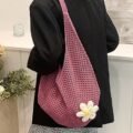 176230558363e10537842ac4d70fb3e9ea65519301 Women's Hollow Woven Bohemian Beach Tote Bag Crochet Flower Shopping Bag
