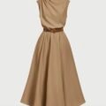 Robe Longue Sans Manches avec Ceinture – 2 Couleurs