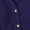 Top Polo Tricoté Bleu Marine à Manches Courtes