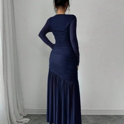 Firerie Robe à manches longues en maille col rond pour femmes, convient à la saison d'automne, tenue de rentrée scolaire, tenue d'enseignante