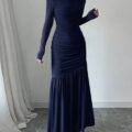 Firerie Robe à manches longues en maille col rond pour femmes, convient à la saison d'automne, tenue de rentrée scolaire, tenue d'enseignante