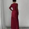 Firerie Robe à manches longues en maille col rond pour femmes, convient à la saison d'automne, tenue de rentrée scolaire, tenue d'enseignante
