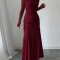 Firerie Robe à manches longues en maille col rond pour femmes, convient à la saison d'automne, tenue de rentrée scolaire, tenue d'enseignante