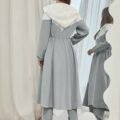 screenshot-90 Mulvari Ensemble de 2 pièces avec veste à capuche et pantalon en couleurs contrastées pour femmes