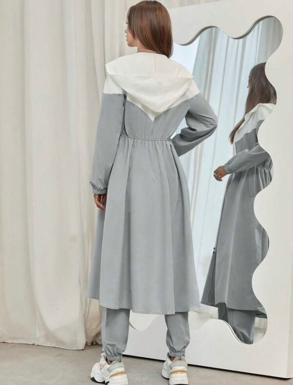screenshot-90 Mulvari Ensemble de 2 pièces avec veste à capuche et pantalon en couleurs contrastées pour femmes