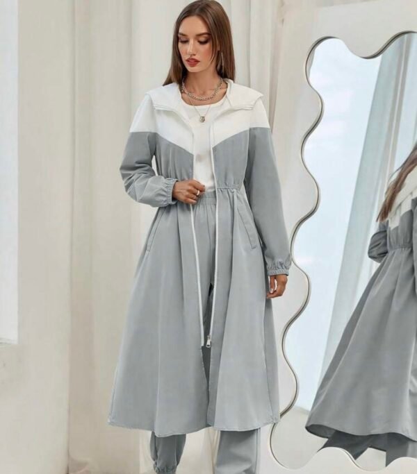 screenshot-91 Mulvari Ensemble de 2 pièces avec veste à capuche et pantalon en couleurs contrastées pour femmes