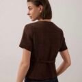 Veste courte à fleurs en métal à simple boutonnage en tweed avec ceinture pour l'été pour femmes